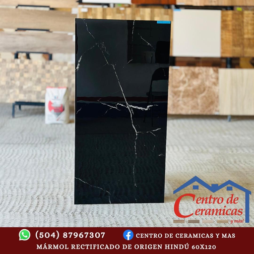 [MARMOL DE 60X120 1.44 MTS CAJA (2 PIEZAS).] FLORIDO BLACK